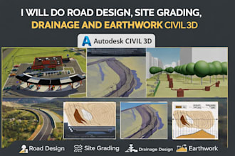 do road design, site grading, drainage and earthwork civil 3d