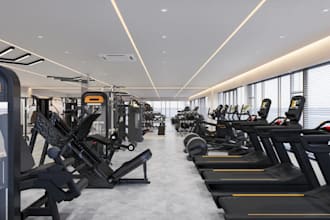 style3d interior gym studio,sport arena,fitness center design,weight room render