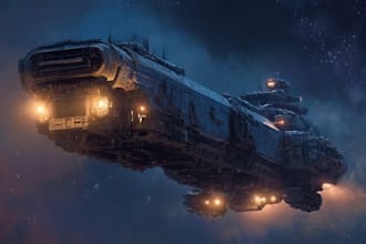 create spaceship concept art for you