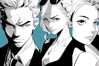 draw scene for comic book cover manga