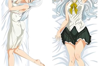 draw dakimakura anime body pillow waifu, pin up girl, fan art, oc anime merch