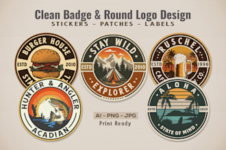 design vintage badge hipster logo for outdoor, clothing, business