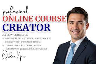 create online course content, curriculum elearning ppt video course creation