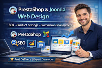 prestashop joomla website design SEO product listing ecommerce development