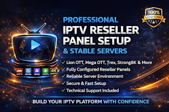 setup iptv panel with stable server, strong8k, lion ott, mega ott, trex, dream4
