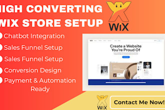 design wix ecommerce store with automation and chatbot