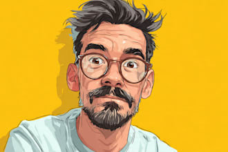 create simple vector cartoon portrait
