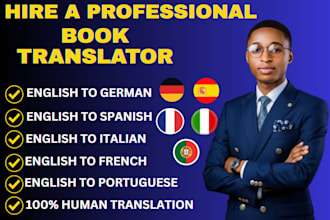 translate your book and literary work from english to german, spanish, japanese