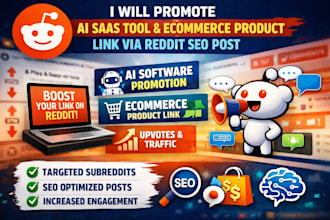 promote ai saas tool, ecommerce product link via reddit seo post
