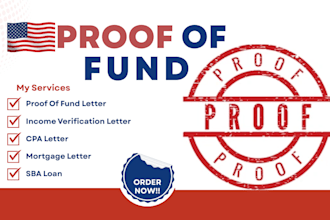 prepare CPA proof of fund letter and income verification for funding,real estate