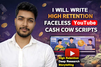be your faceless youtube cash cow video scriptwriter