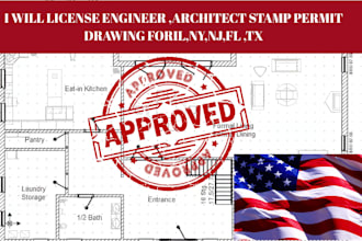 license engineer ,architect stamp permit drawing for il, fl ,ut, wa, tx