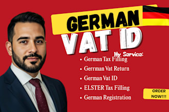 apply for german vat id, eori and lucid registration, vat number as  tax advisor