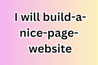 build a nice page website