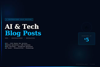 write SEO optimized ai and technology blog posts for your website