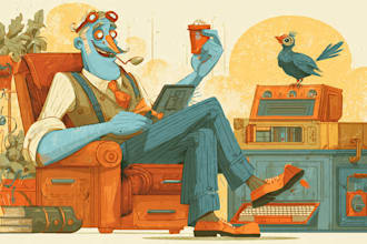 draw retro vintage illustration cartoon character