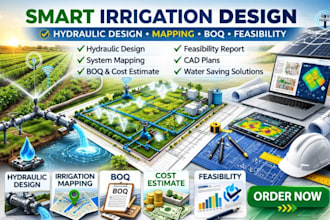 create smart irrigation design with hydraulic analysis