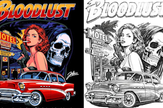 draw 70s 80s retro vintage horror manga comic pop art vintage comic illustration