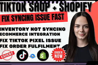 sync shopify to tiktok shop, fix tiktok pixel and order issues