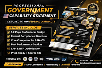 federal government capability statement for samgov contracts