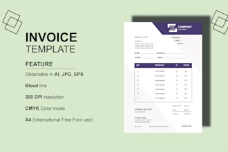 design custom invoice, letterhead template for your business
