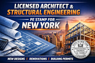 licensed architect structural engineering pe stamp for new york