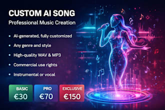 create a custom ai song with commercial rights