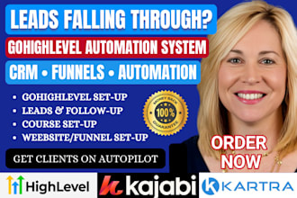 setup gohighlevel CRM funnel automation, marketing system for coaches and course