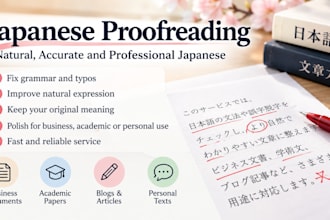 proofread and polish up to 300 japanese characters