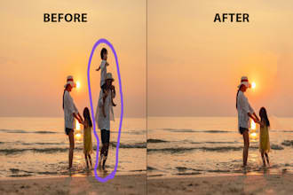 professionally remove objects, unwanted things from photos