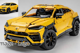 create 3d lego design, lego model, lego toys, car, bike moc with pdf instruction