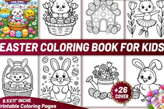 create cozy easter coloring book pages for etsy or kdp