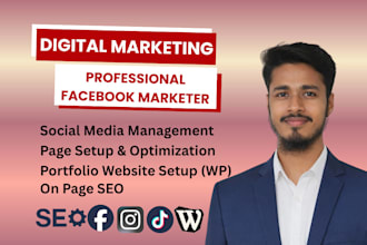 do digital marketing on page SEO and pro facebook management
