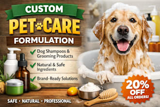 develop natural pet grooming and dog shampoo formulation