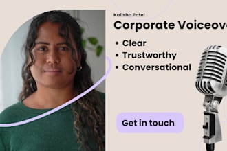 record a professional, british, female corporate voiceover