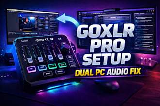 configure goxlr mini for dual PC streaming, obs audio routing and clean sound