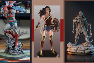sculpt high quality 3d model,character,chibi art,action figure for 3d printing