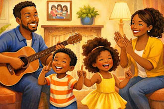 illustrate african american family and community childrens book