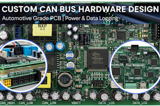 do custom can bus hardware design, automotive grade pcb, power and data logging