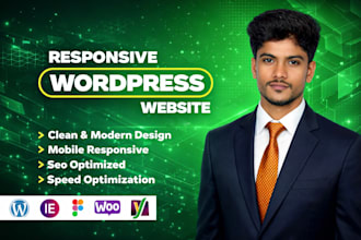create a responsive wordpress website desing and woocommerce ecommerce store