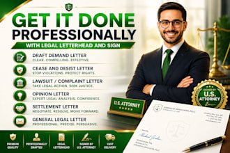draft demand letter, settlement letter, and legal letter as a US attorney