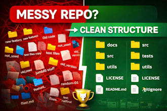 clean and organize your messy github repo into a professional structure