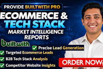 provide builtwith pro ecommerce and tech stack market intelligence reports