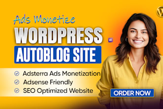 build an autoblog website with adsterra ads SEO optimization and fast loading