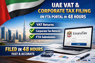 file uae corporate tax and vat on fta portal within 48 hrs