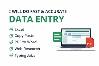 data entry, document, formatting and editing