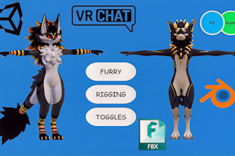 create custom vrchat furry avatar with full body rigging and quest ready