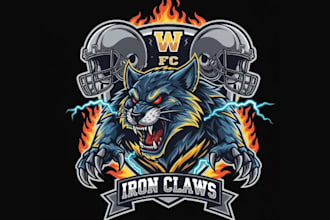 create a fierce mascot football team logo in 1 day