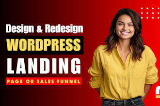 build wordpress landing page design squeeze page sales page or sales funnel