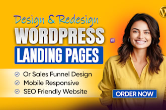build wordpress landing page design squeeze page sales page or sales funnel